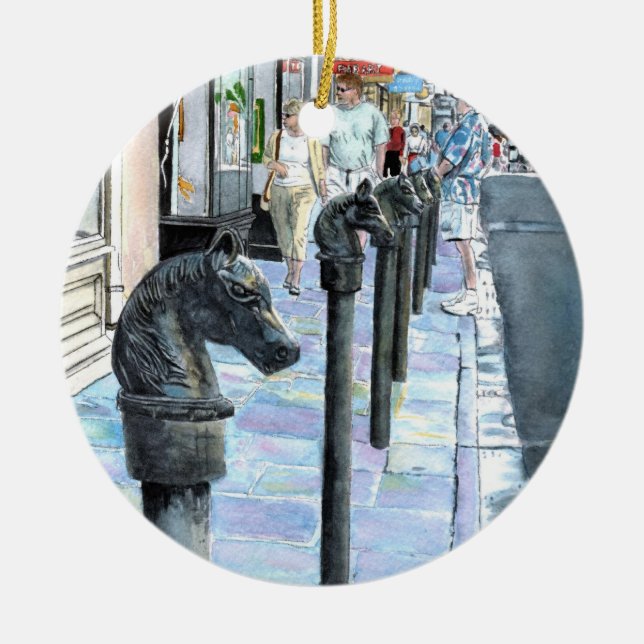 New Orleans Street Ceramic Tree Decoration (Front)