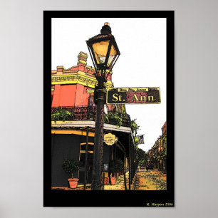 New Orleans Street Corner St. Ann Poster