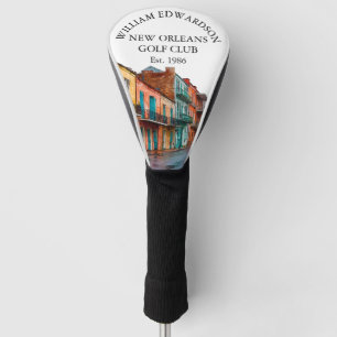 New Orleans Street Personalised Golf Club Name Head Cover