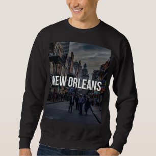 New Orleans Street Scene Art Print Vibrant Citys Sweatshirt