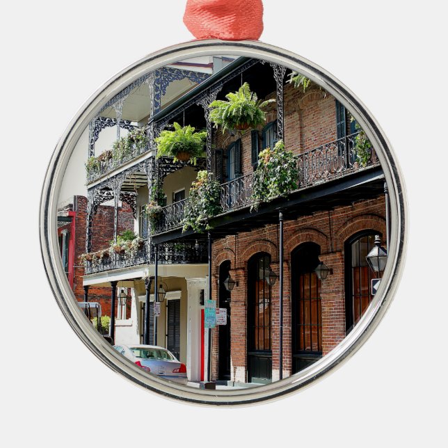 New Orleans Street Scene Metal Tree Decoration (Front)