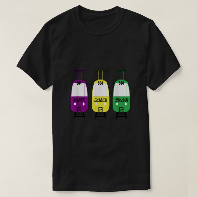 New Orleans StreetCar 504  T-Shirt (Design Front)