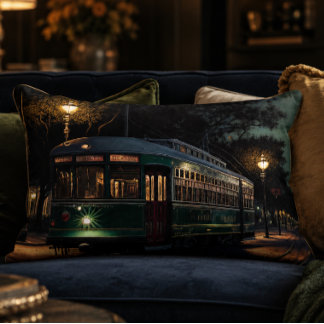 New Orleans Streetcar Accent Pillow