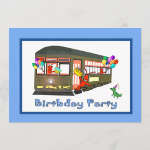 New Orleans Streetcar Birthday Invitations