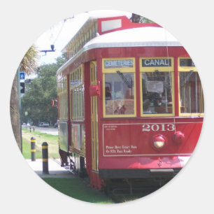 New Orleans Streetcar Classic Round Sticker