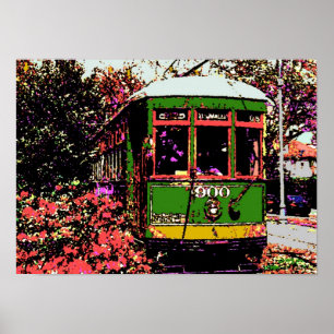 New Orleans Streetcar Fauvist Colours Poster