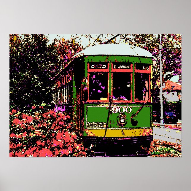 New Orleans Streetcar Fauvist Colours Poster (Front)