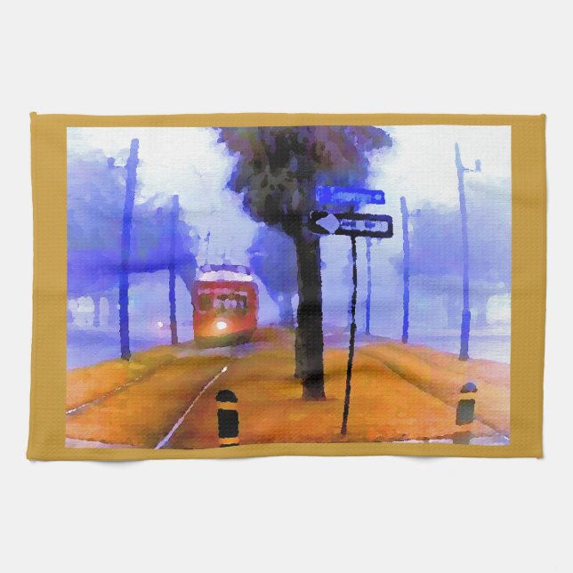 New Orleans Streetcar Towel, Tea Towel (Horizontal)