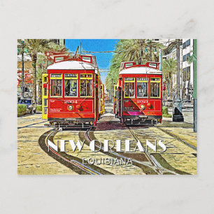 New Orleans Streetcars Postcard