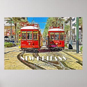 New Orleans Streetcars Poster