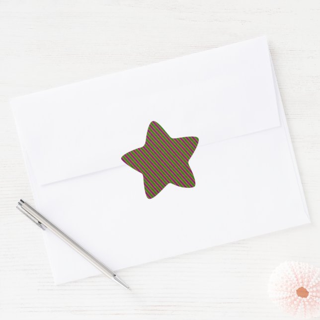 New Orleans Stripe Glitter Star Sticker (Envelope)