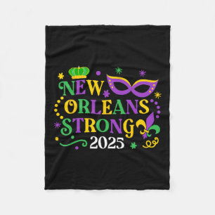 New Orleans Strong 2025 Unity Mardi Gras Mens Wome Fleece Blanket