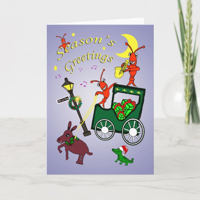New Orleans Themed Season's Greetings Holiday Card (Front)