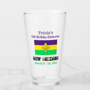 New Orleans Trip Birthday Party Favour Beer Pint Glass