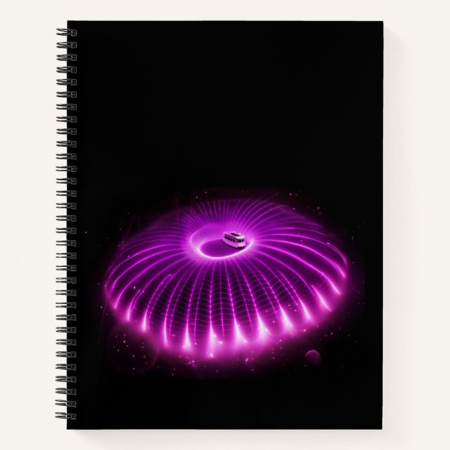 New Orleans Trolley Bus Teleported By Alien Force Notebook (Front)