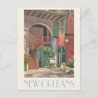 New Orleans vintage courtyard scene Postcard