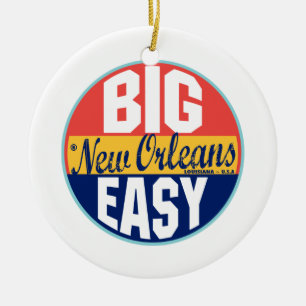 New Orleans Vintage Label Ceramic Tree Decoration