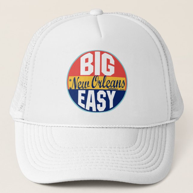 New Orleans Vintage Label Trucker Hat (Front)