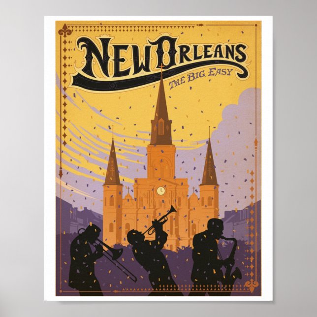 New Orleans vintage travel Poster (Front)