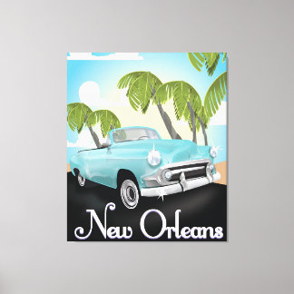 New Orleans vintage travel poster. Canvas Print