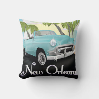 New Orleans vintage travel poster. Cushion