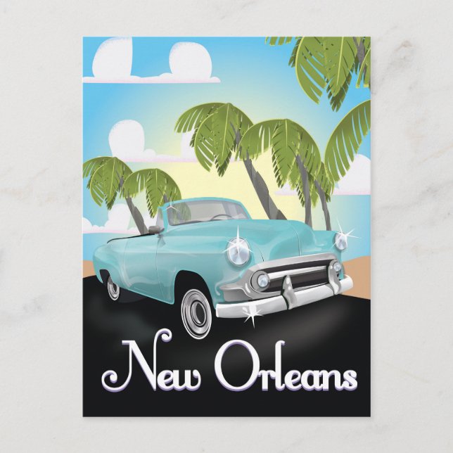 New Orleans vintage travel poster. Postcard (Front)