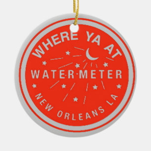 New Orleans Water Meter Cover Red Ceramic Tree Decoration