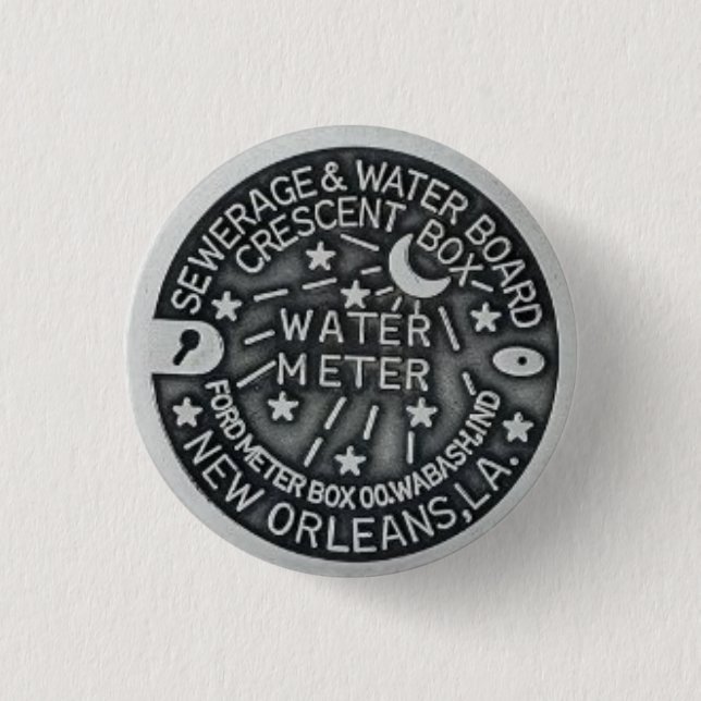 New Orleans Water Metre Button (Front)