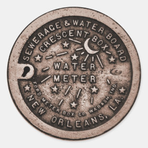 New Orleans Water Metre Cover Classic Round Sticker