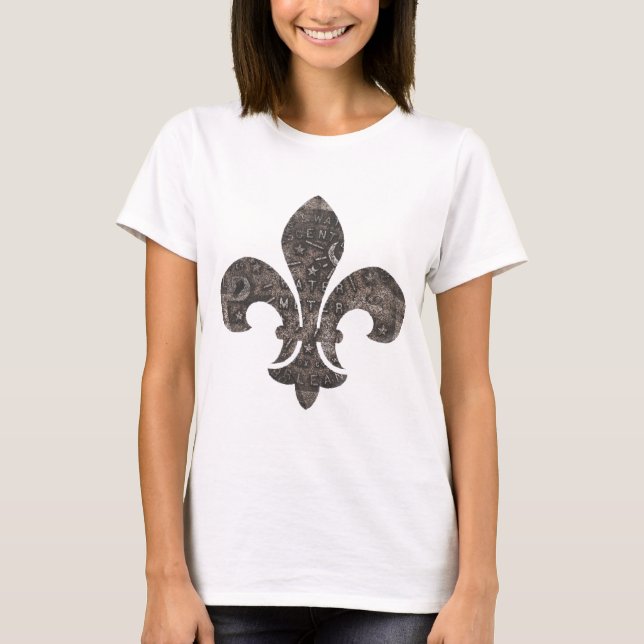 New Orleans Water Metre Lid Fleur De Lid T-Shirt (Front)