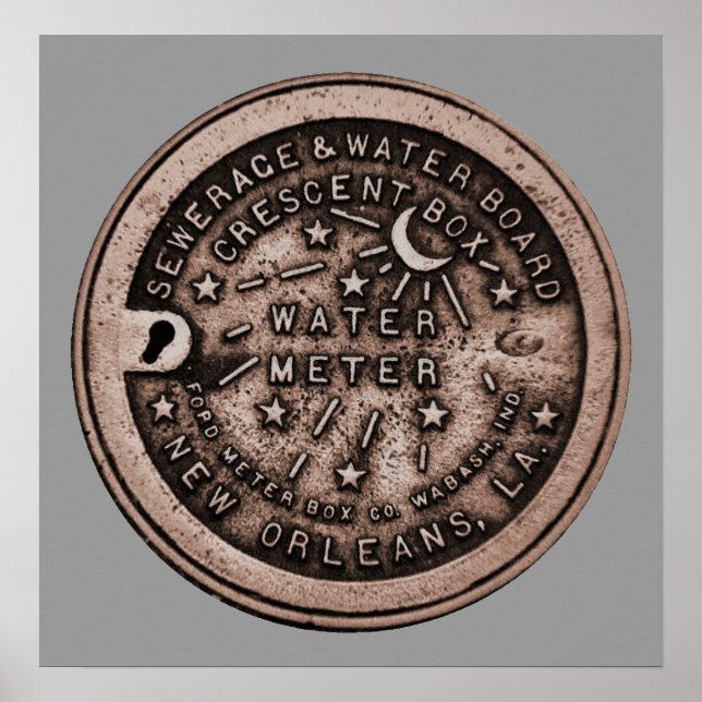 New Orleans Water Metre Wall Art (Front)