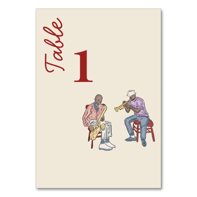 New Orleans  Watercolor double sided Table Number (Front)