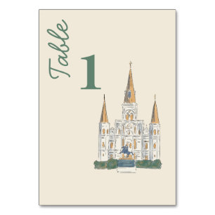 New Orleans Watercolor Table Number