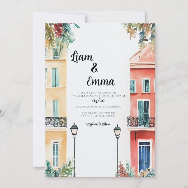 New Orleans Wedding Destination Invitation (Front)