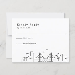 New Orleans Wedding   Stylised Skyline RSVP Card