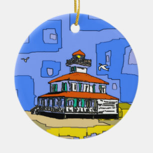 New Orleans West End Lighthouse Ceramic Tree Decoration