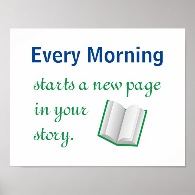 New Page in Your Story Motivational Quote Poster (Front)