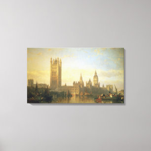 New Palace of Westminster from the River Thames Canvas Print