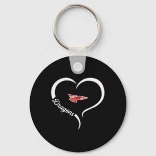 New Palestine Dragons Logo Half Heart Slogan Hs Key Ring