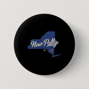 New Paltz New York Ny Map  6 Cm Round Badge