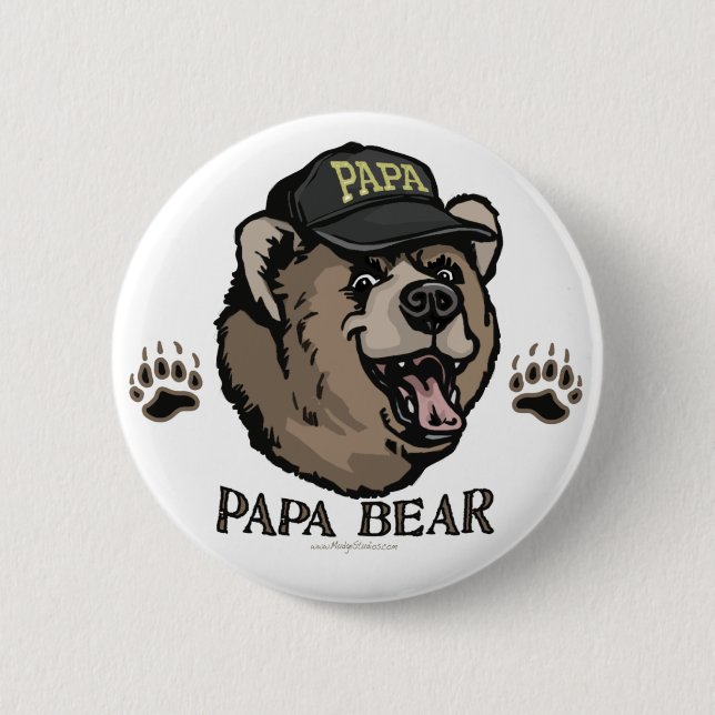New Papa Bear Father's Day Gear 6 Cm Round Badge (Front)