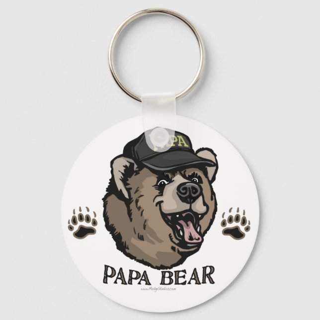New Papa Bear Father's Day Gear Key Ring (Front)
