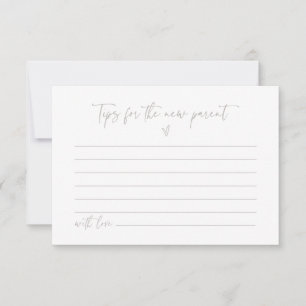 New Parent Tip Card Baby Shower Activity Game F201
