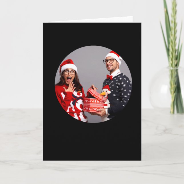 New Parents 2025 Christmas Photo T Shirt  Card (Front)