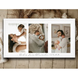 New Parents Baby 3 Photo Collage Personalised Print<br><div class="desc">A simple modern 3 photo poster of new parents and new baby. Personalise with your baby's name and birth date under the photos.</div>