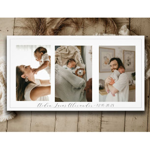 New Parents Baby 3 Photo Collage Personalised Print
