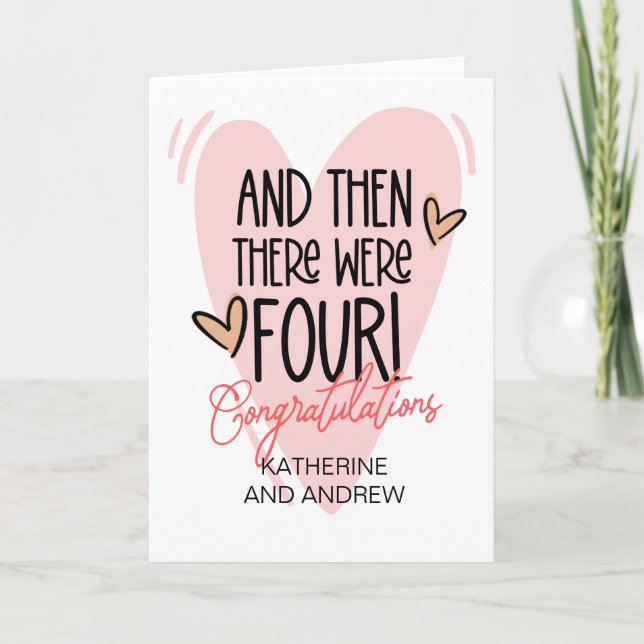 New Parents Congratulations Then There Were Three Card (Front)