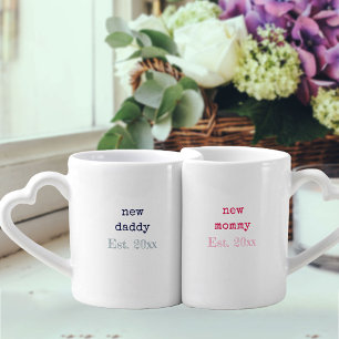 New Parents Custom Baby Birth Stats Coffee Mug Set
