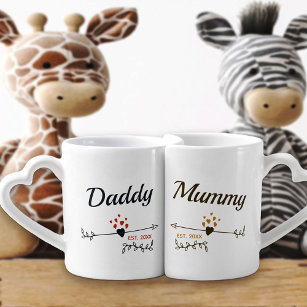 New Parents Daddy Mummy Personalised His and Hers Coffee Mug Set