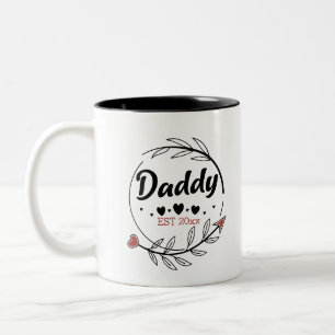 New Parents Daddy Personalised established year Two-Tone Coffee Mug